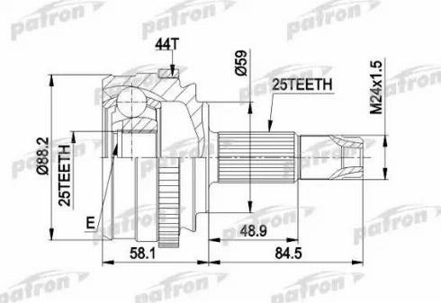 Patron PCV1214 - Шарнір, ШРУС, приводний вал autozip.com.ua
