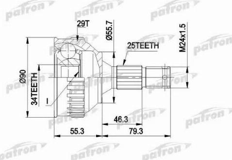 Patron PCV1282 - Шарнір, ШРУС, приводний вал autozip.com.ua