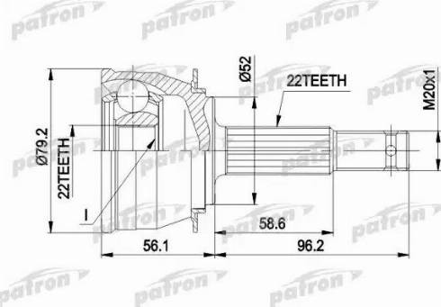 Patron PCV1234 - Шарнірний комплект, ШРУС, приводний вал autozip.com.ua