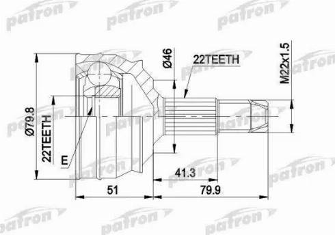 Patron PCV1226 - Шарнірний комплект, ШРУС, приводний вал autozip.com.ua