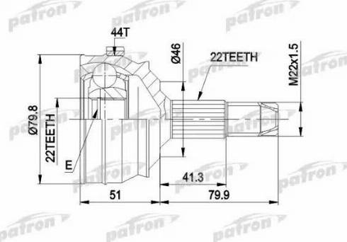 Patron PCV1227 - Шарнірний комплект, ШРУС, приводний вал autozip.com.ua