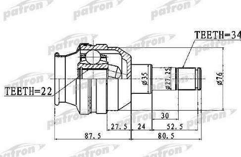 Patron PCV1749 - Шарнір, ШРУС, приводний вал autozip.com.ua