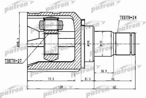 Patron PCV1742 - Шарнір, ШРУС, приводний вал autozip.com.ua