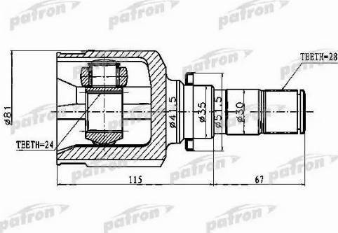 Patron PCV1747 - Шарнір, ШРУС, приводний вал autozip.com.ua