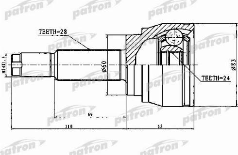 Patron PCV1754 - Шарнір, ШРУС, приводний вал autozip.com.ua