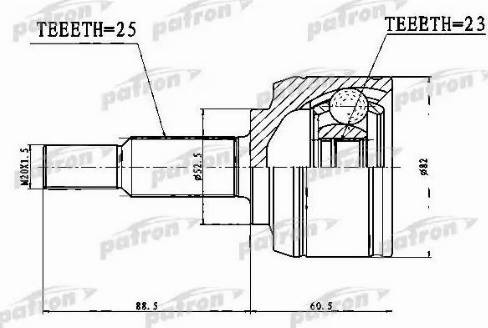 Patron PCV1767 - Шарнірний комплект, ШРУС, приводний вал autozip.com.ua