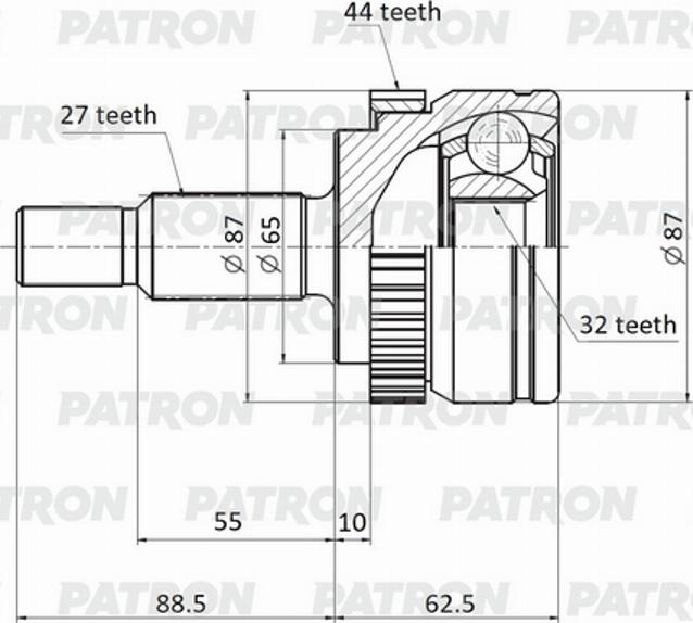 Patron PCV1732 - Шарнірний комплект, ШРУС, приводний вал autozip.com.ua