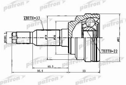 Patron PCV1776 - Шарнір, ШРУС, приводний вал autozip.com.ua