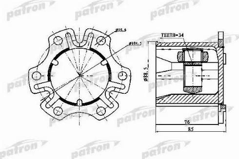 Patron PCV1770 - Шарнір, ШРУС, приводний вал autozip.com.ua