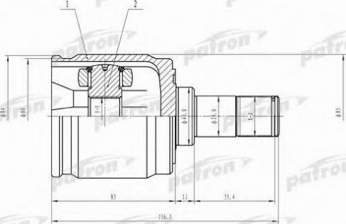 Patron PCV3009 - Шарнірний комплект, ШРУС, приводний вал autozip.com.ua