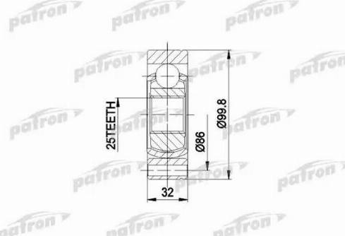Patron PCV3002 - Шарнір, ШРУС, приводний вал autozip.com.ua
