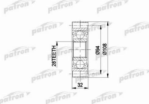 Patron PCV3014 - Шарнірний комплект, ШРУС, приводний вал autozip.com.ua