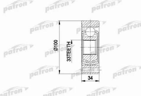 Patron PCV3010 - Шарнірний комплект, ШРУС, приводний вал autozip.com.ua