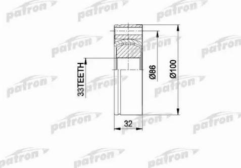Patron PCV3012 - Шарнір, ШРУС, приводний вал autozip.com.ua