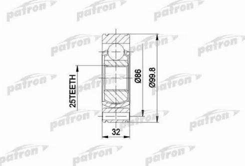 Patron PCV3020 - Шарнірний комплект, ШРУС, приводний вал autozip.com.ua