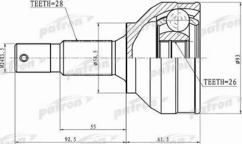 Patron PCV3115 - Шарнір, ШРУС, приводний вал autozip.com.ua