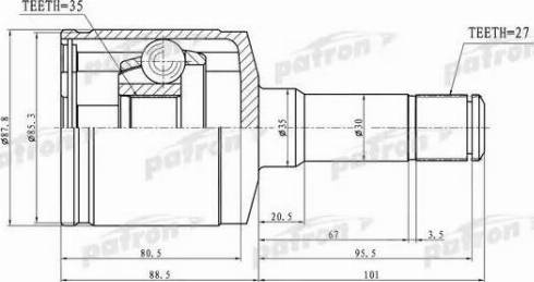 Patron PCV3188 - Шарнір, ШРУС, приводний вал autozip.com.ua
