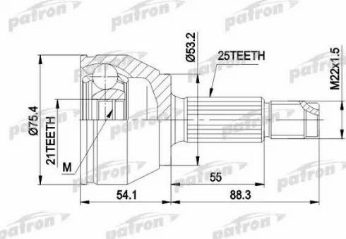 Patron PCV3385 - Шарнірний комплект, ШРУС, приводний вал autozip.com.ua