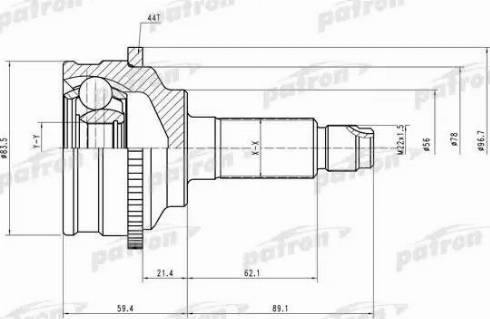 Patron PCV2072 - Шарнірний комплект, ШРУС, приводний вал autozip.com.ua