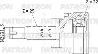 Patron PCV2178 - Шарнір, ШРУС, приводний вал autozip.com.ua