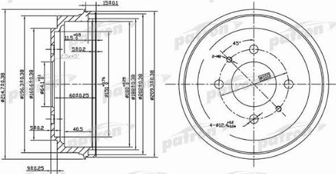 Patron PDR1485 - Гальмівний барабан autozip.com.ua