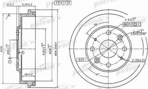 Patron PDR1546 - Гальмівний барабан autozip.com.ua