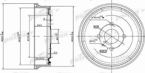 Patron PDR1551 - Гальмівний барабан autozip.com.ua