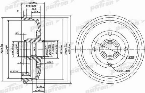 Patron PDR1057 - Гальмівний барабан autozip.com.ua