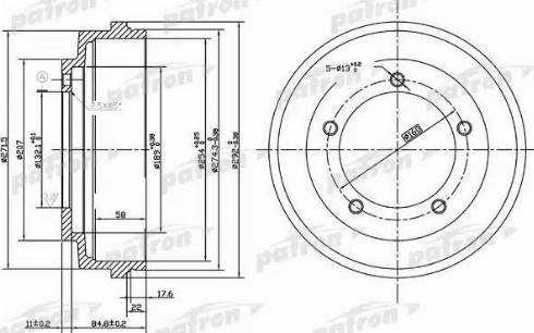 Patron PDR1067 - Гальмівний барабан autozip.com.ua