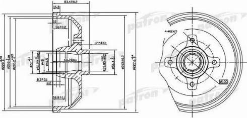 Patron PDR1115 - Гальмівний барабан autozip.com.ua