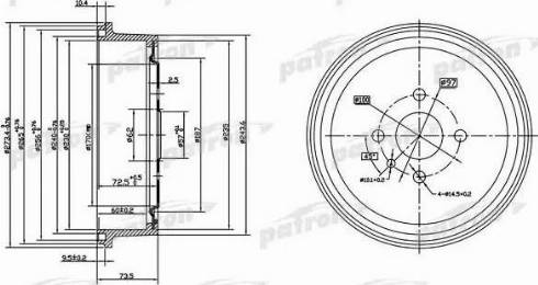 Patron PDR1122 - Гальмівний барабан autozip.com.ua