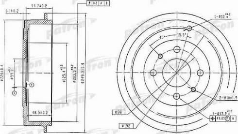 Patron PDR1225 - Гальмівний барабан autozip.com.ua