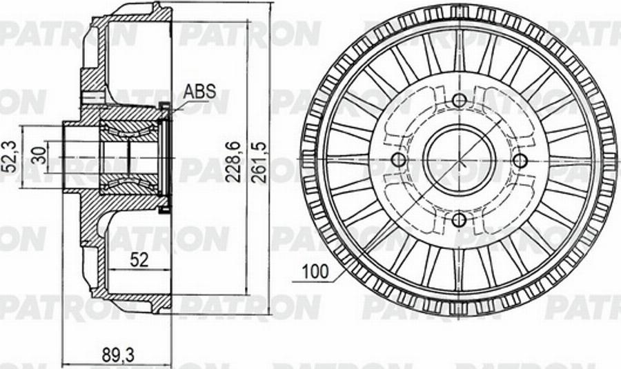 Patron PDR1737 - Гальмівний барабан autozip.com.ua