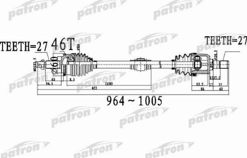 Patron PDS0491 - Приводний вал autozip.com.ua