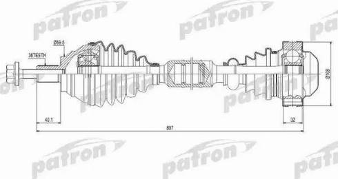 Patron PDS0416 - Приводний вал autozip.com.ua