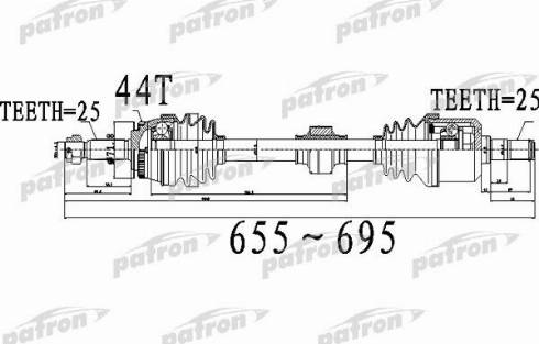 Patron PDS0488 - Приводний вал autozip.com.ua