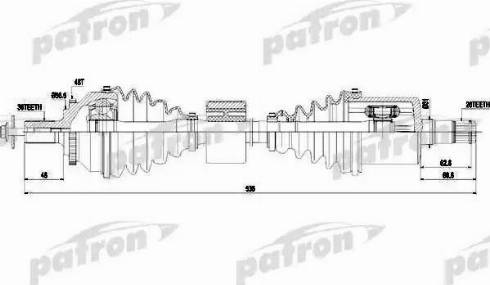 Patron PDS0439 - Приводний вал autozip.com.ua