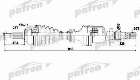 Patron PDS0436 - Приводний вал autozip.com.ua