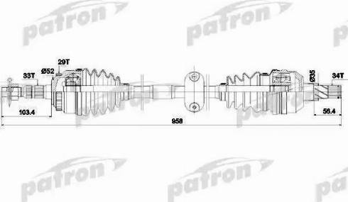 Patron PDS0432 - Приводний вал autozip.com.ua