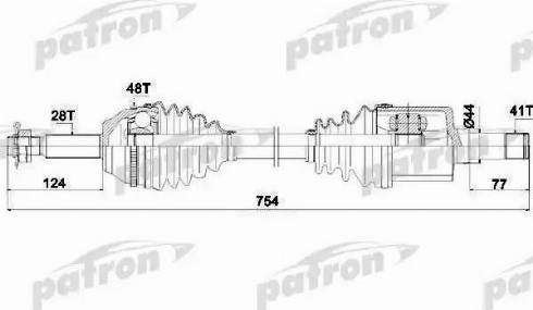 Patron PDS0428 - Приводний вал autozip.com.ua