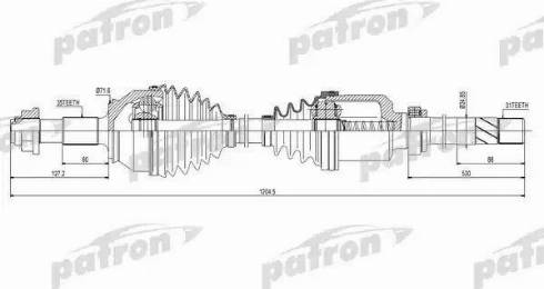 Patron PDS0427 - Приводний вал autozip.com.ua