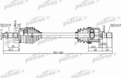 Patron PDS0504 - Приводний вал autozip.com.ua