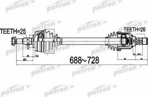 Patron PDS0529 - Приводний вал autozip.com.ua