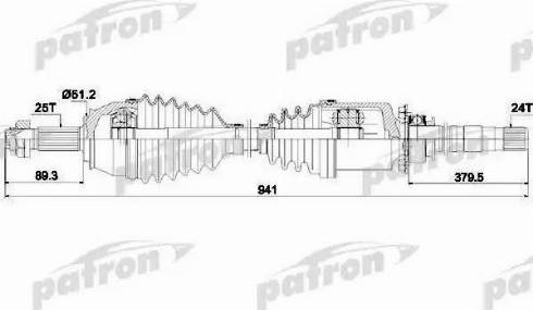 Patron PDS0636 - Приводний вал autozip.com.ua