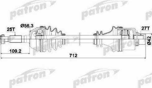 Patron PDS0076 - Приводний вал autozip.com.ua