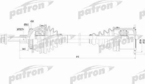 Patron PDS0186 - Приводний вал autozip.com.ua