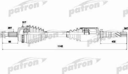 Patron PDS0138 - Приводний вал autozip.com.ua