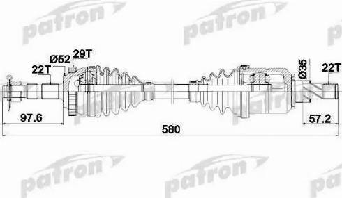 Patron PDS0347 - Приводний вал autozip.com.ua