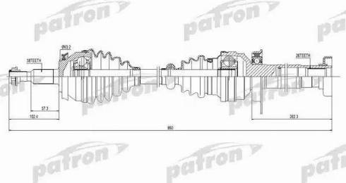 Patron PDS0306 - Приводний вал autozip.com.ua