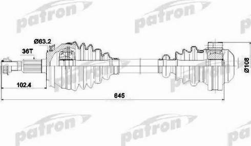 Patron PDS0307 - Приводний вал autozip.com.ua